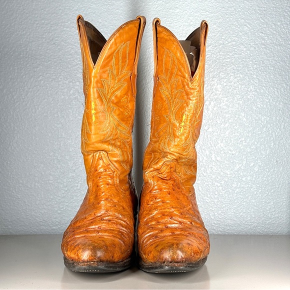 Cuadra Boots Brown Exotic Ostrich Leg Men’s Size 9.5 Mexico Handmade Leather - Picture 2 of 16